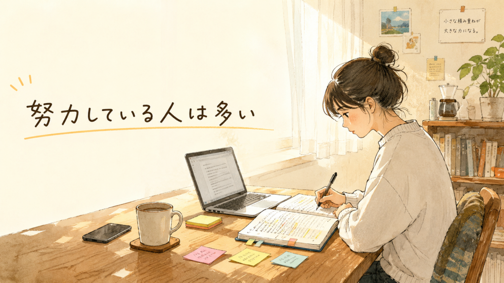 ライティングで努力している人