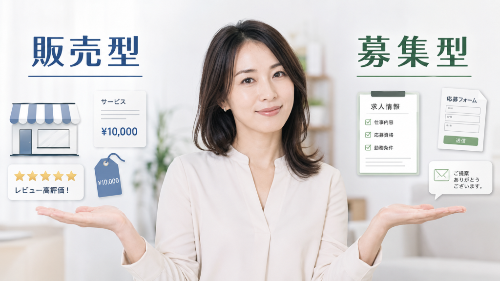 サイト名ではなく販売型と募集型で分けるとわかりやすい