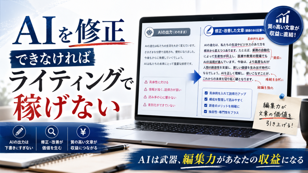 AIを修正できなければライティングで稼げない